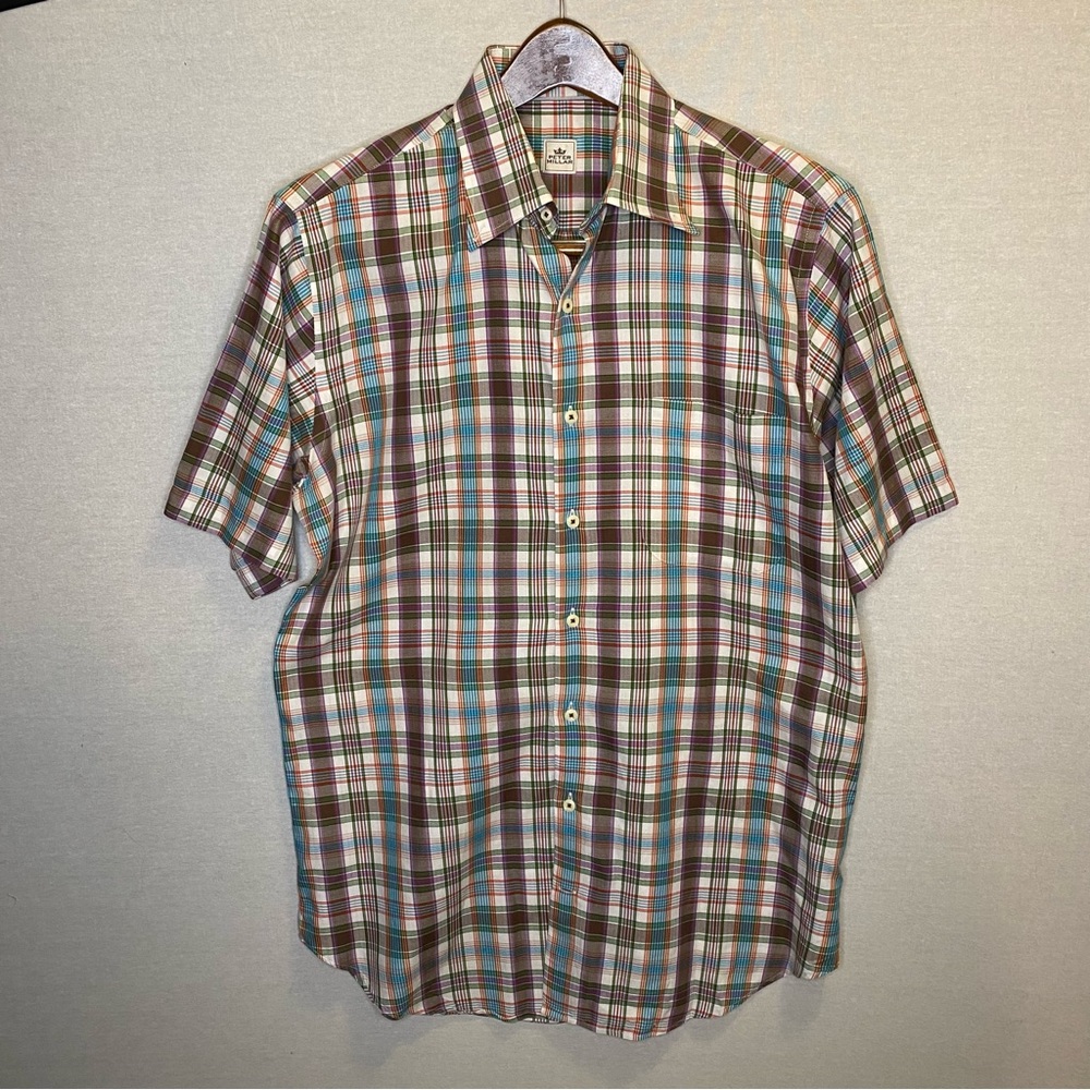 Peter Millar Plaid Short Sleeve Multicoloured Shirt Men’s Size Medium